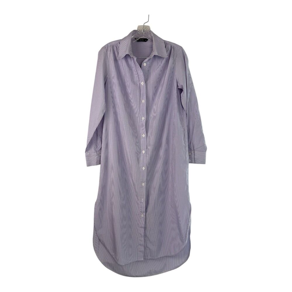 Meniki Women’s Striped Shirt Dress Size XS / S Purple White Long